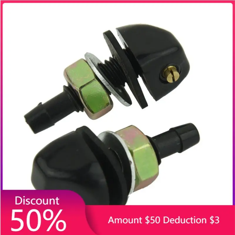 

2 pcs Black Plastic Car Front Window Windshield Washer Spray Nozzle For BMW Pair