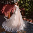 Блестящее Розовое Бальное Платье принцессы soworthy, свадебное платье с длинными рукавами, свадебное платье с кружевной аппликацией, свадебное платье невесты, 2022