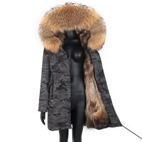 2020 real fox fur coat women winter jacket long waterproof parka big large natural fur collar fluffy fox fur liner outerwear