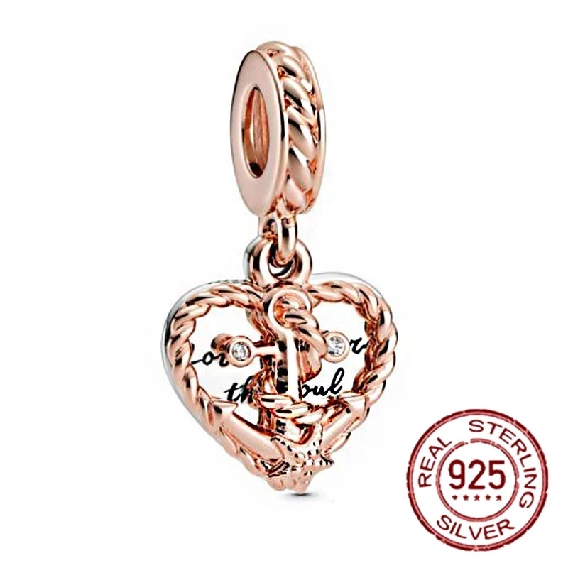 

2021 New Style 925 Sterling Silver Love Make Family Round Pendant Pendant Suitable For Pandora Bracelet DIY Necklace Silver