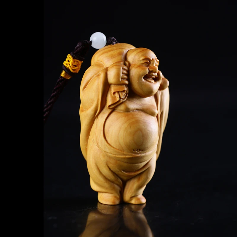 6/8 см тканевый мешок украшение Майтрейя ручная резная смеющаяся сумка Будды