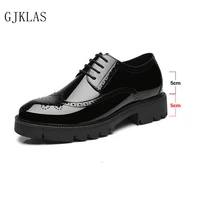heighten 10cm men business real leather shoes hidden heel british mens casual oxfords 8cm tall male formal dress footwear black