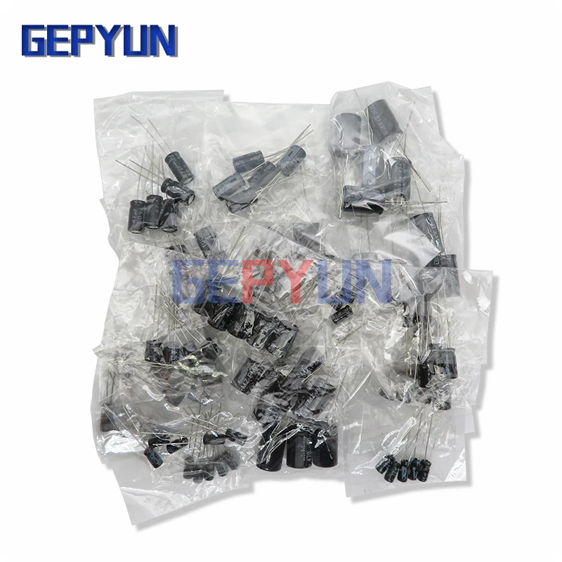 

210Pcs/lot 25 Values 0.1uF ~ 220uF Electrolytic Capacitors Assortment Kit Set 16V/25V/35V/50V DIP Capacitor Pack 1uF 10uf 47uf