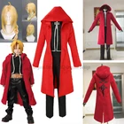 Цельнометаллический костюм для косплея алхимика из Аниме Эдвард Элрик костюм для косплея цельнометаллический пальто с капюшоном для алхимика плащ топ брюки пояс на заказ