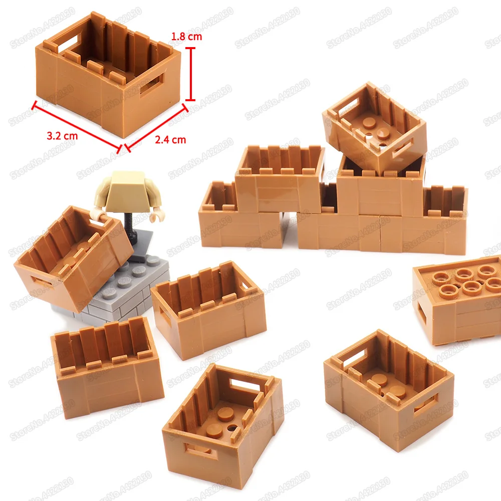 

Storage Military Weapons Box Building Block Moc Figures WW2 Soldier Training Camp Equipment Boxes Model Child Christmas Gift Toy