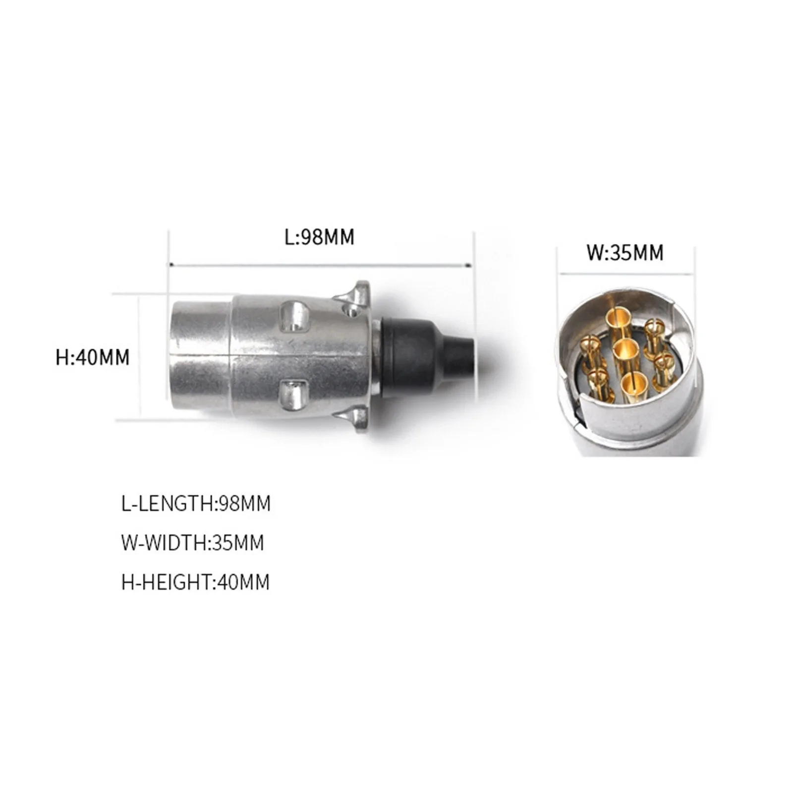 12 В 7-контактный Круглый адаптер из алюминиевого сплава для фургона прицепа
