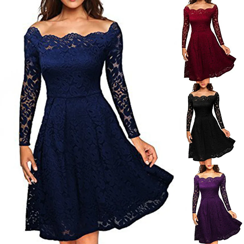 гипюр кружево платье волнистый край вышивка сеткой с плеча Косая шея длинный