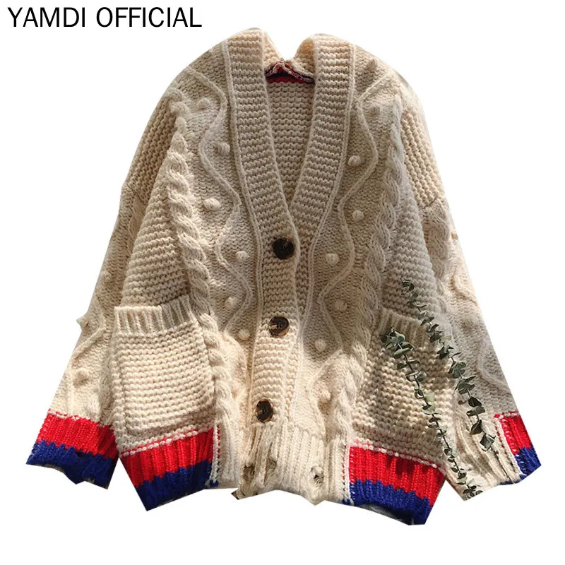 Женский свитер YAMDI 2019 модельный шикарный осенне-зимний дизайнерский Свободный