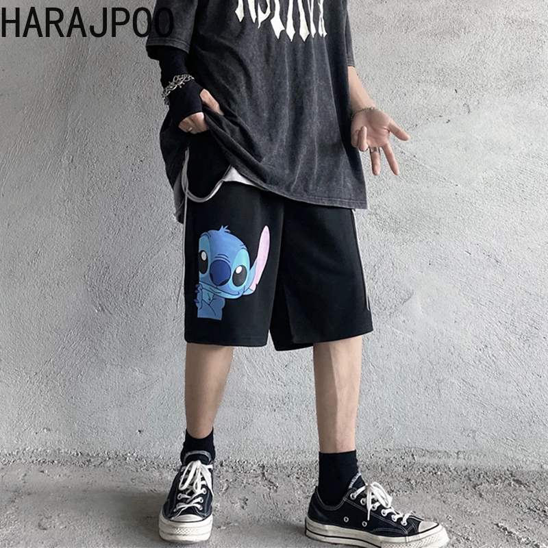 

Harajpoo Couple Shorts Summer 2021 Trend Ins Style Hip Hop Street Retro Childlike Cartoon Print Casual Comfortable Short Pants