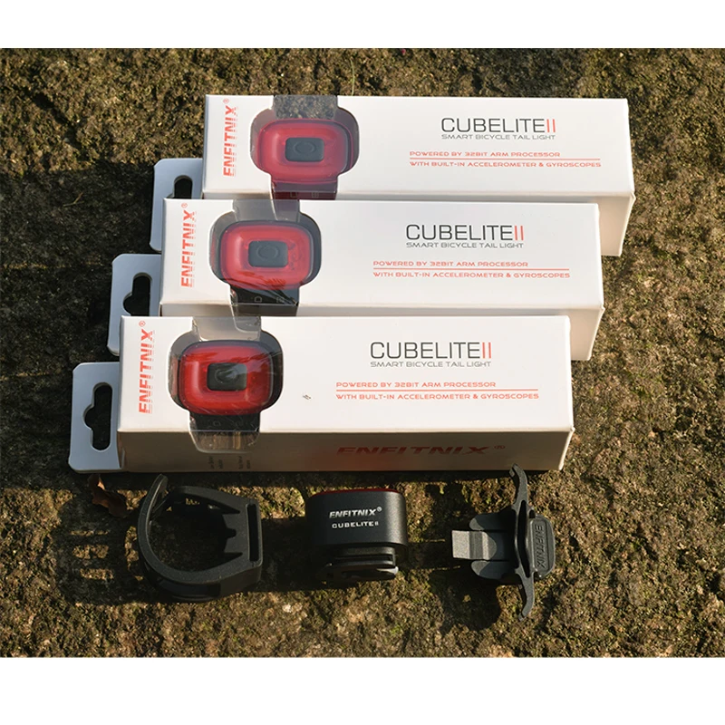 Enfitnix CubeLiteII Bicycle Taillights Intelligent Sensor Brake Lights USB  Road Bike MTB CubeLite2 Rear Tail Lights
