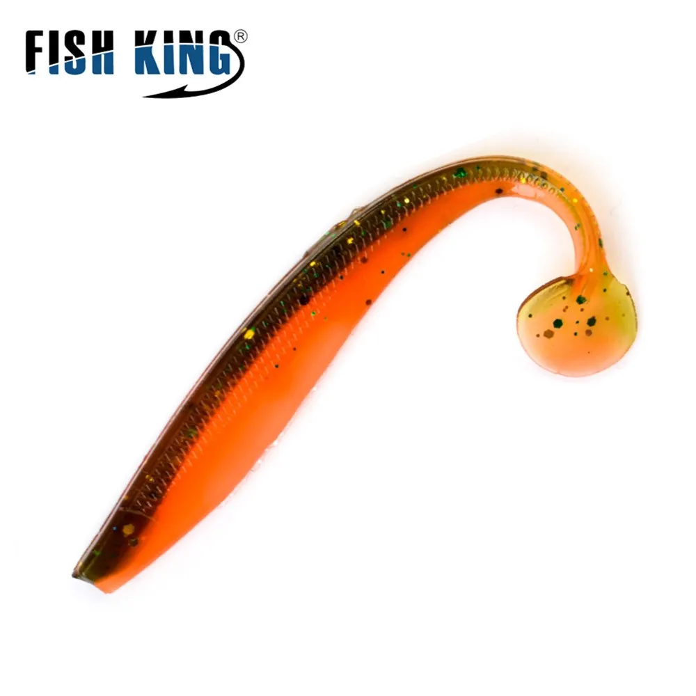 FISH KING силиконовая приманка 9-16 см мягкая рыболовная с T-образным хвостом 4-5 шт.