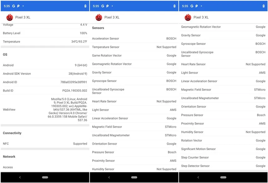 Google Pixel 3 XL мобильный телефон 6," Snapdragon 845 4 Гб ОЗУ 64 Гб ПЗУ Android 9,0 NFC Смартфон с отпечатком пальца