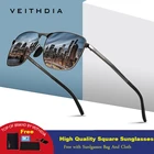 Солнцезащитные очки VEITHDIA унисекс, модные квадратные зеркальные солнечные очки с поляризационным покрытием, аксессуар для мужчин