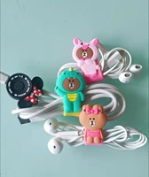korean version of cute bear cartoon storage cable portable earphone cable winder cute storage buckle cable organizer