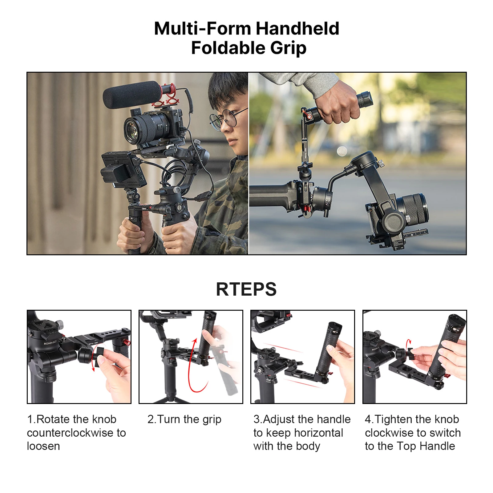 Карданный стабилизатор Ручка Складная рукоятка удлинитель для DJI Ronin RSC2