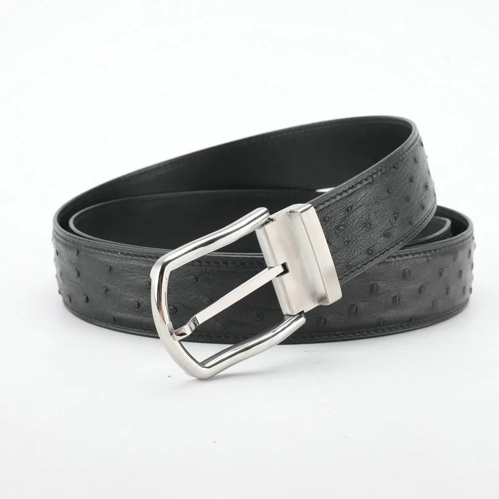 

2020 ostrich leather men's belt buckle high-end leisure fashion luxury brand men belts ceinture homme cinto masculino HOT sale