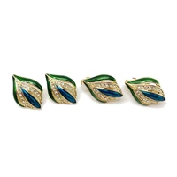 cute design green enamel sweet earrings rhinestones pretty gifts mujer brincos