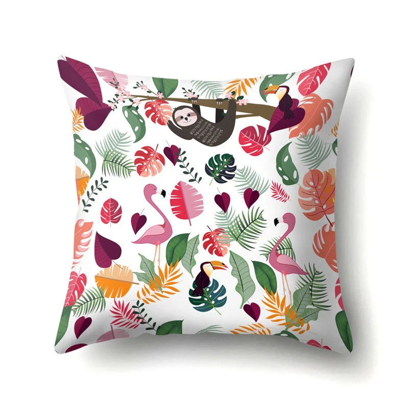 Летняя наволочка для подушки с принтом ленивецов 45x45 см мягкий уютный чехол