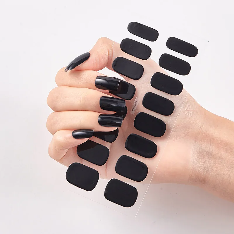

Fashion Nail Polish Stickers Pure Color Classical Strips Waterproof Adhesive Full Wraps Manicure Stickers 20 Colors