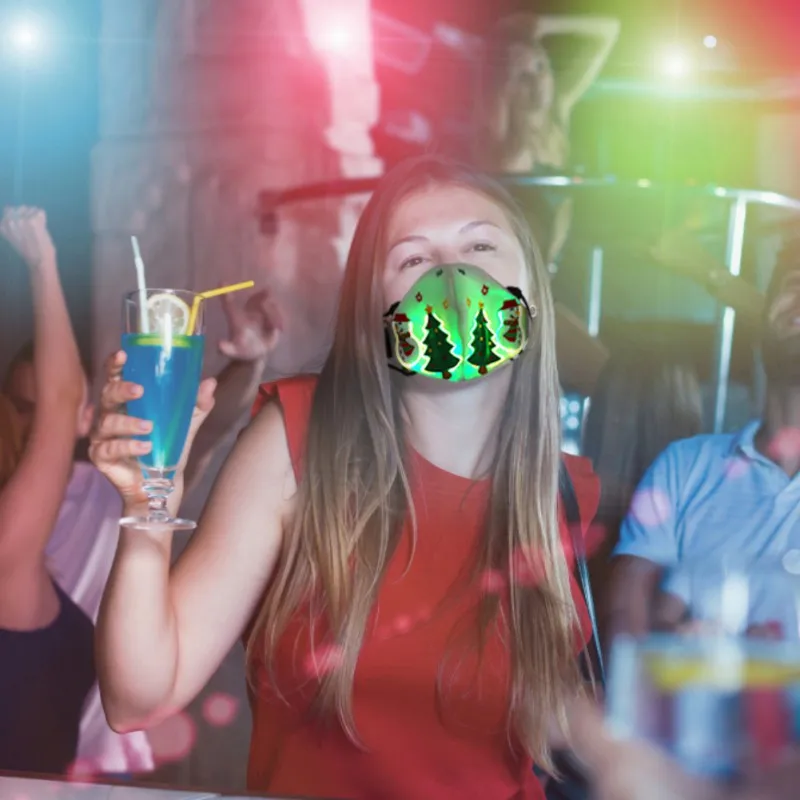 

Bar LED Light Optical Fiber Fabric Cool Red Mask Personality Chargeable Dustproof Halloween Glow Party KTV Props