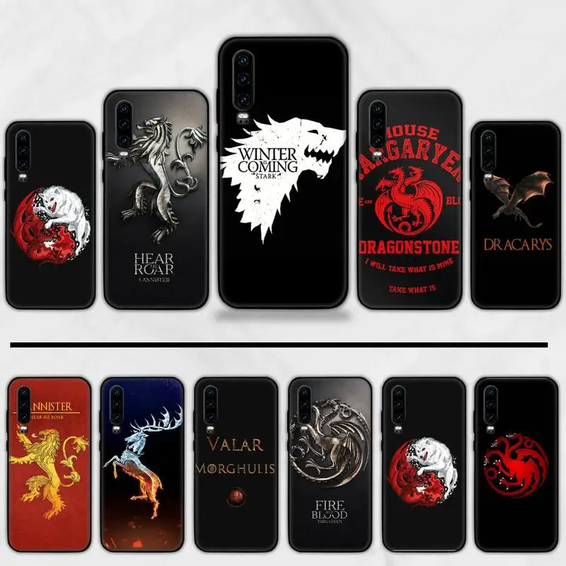 С логотипом официальная игра престолов чехол для телефона Huawei P9 P10 P20 P30 Pro Lite smart Mate