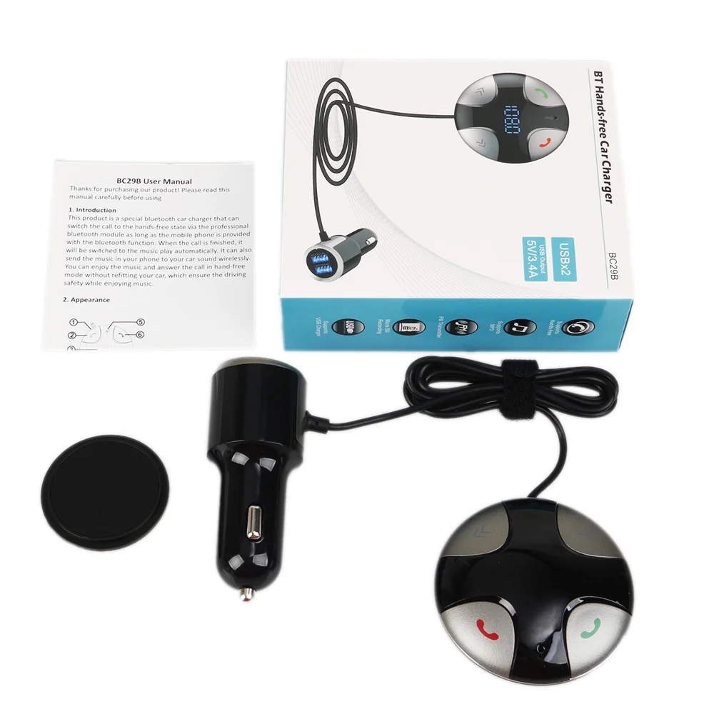 BC29b Bluetooth 3 0 Handsfree автомобильный fm-передатчик A2DP беспроводной Автомобильный