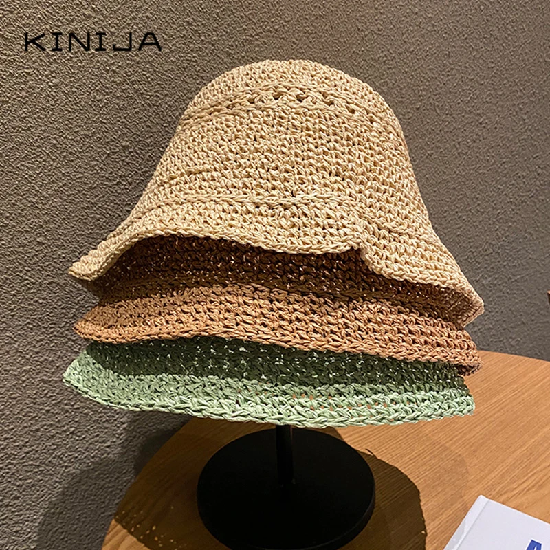 Шляпа женская Соломенная ручной работы винтажная пляжная Панама от солнца в
