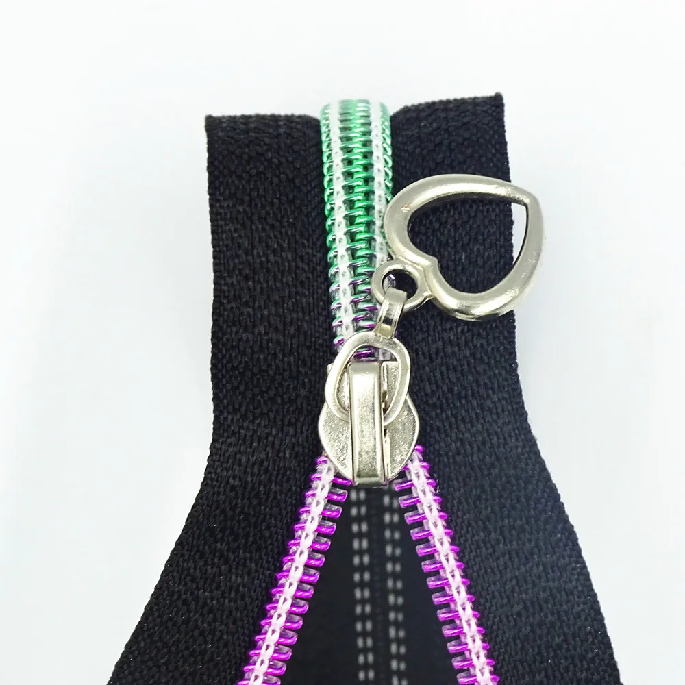 5 шт. Новинка # нейлоновая молния с цветными зубьями градиентный шпоночный