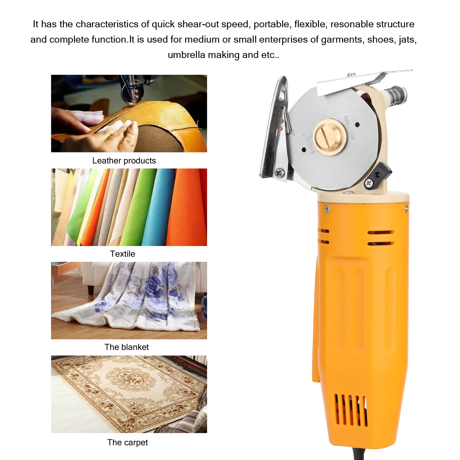 Handheld Portable Minishear 70mm Round Blade Electric Cloth Cutter Fabric Cutting Machine Shear | Инструменты