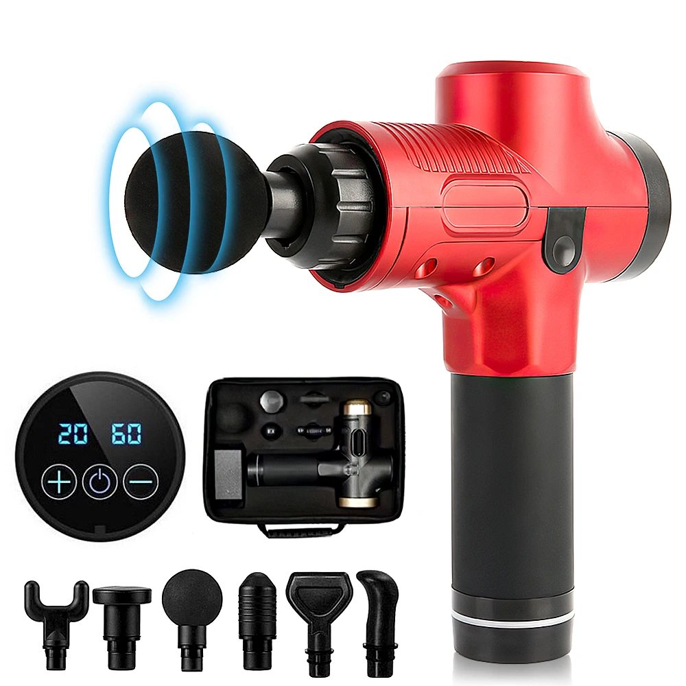 

LCD Display Muscle Massage Gun Electric Deep Muscle Relaxation Fitness Percussion Massager Slimming Shaping Pain Relief Massager