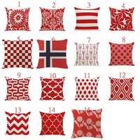 geometric simple striped red wave cushion cover case for sofa home bedroom sofa decor