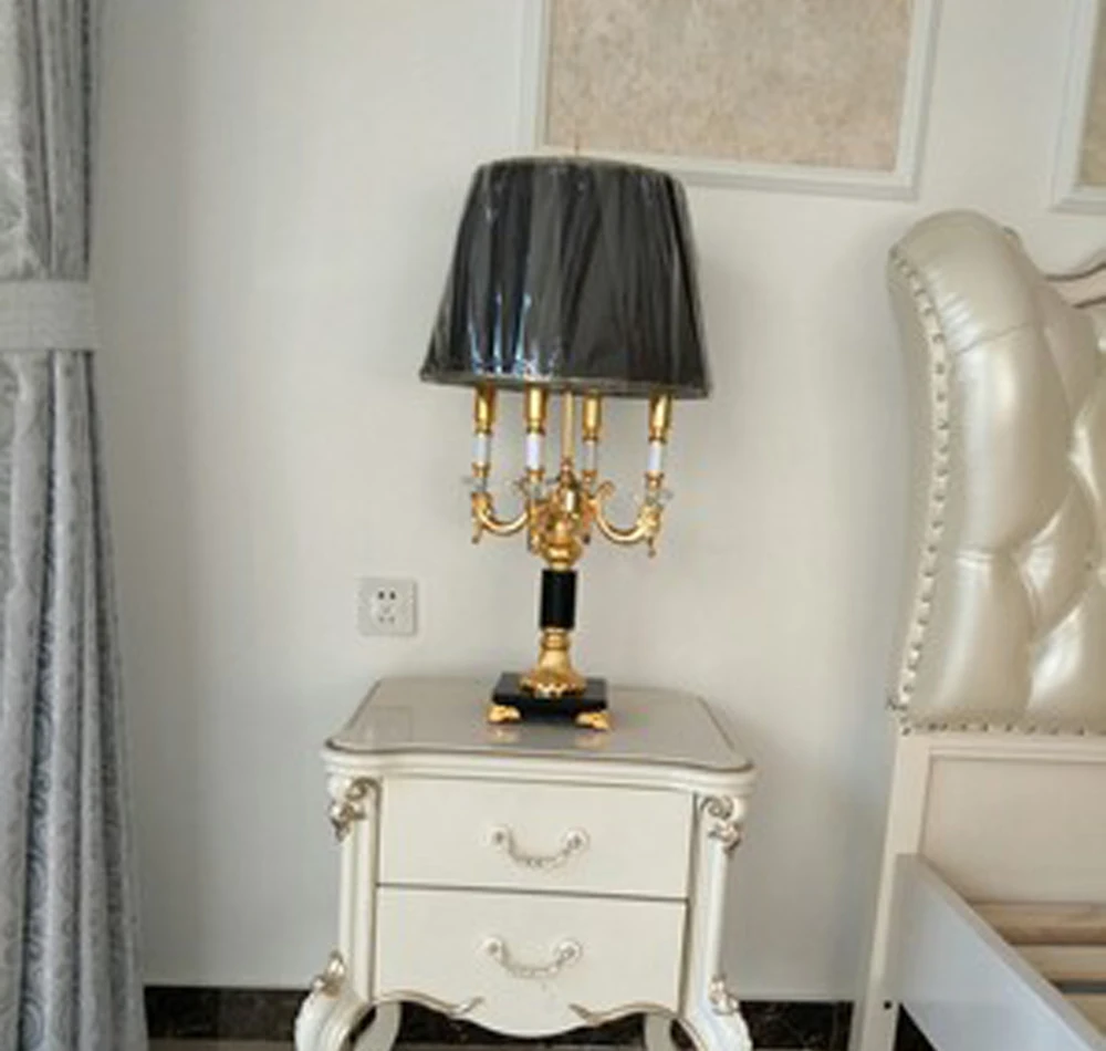 European style living room table lamp black white bedside lights height 78cm