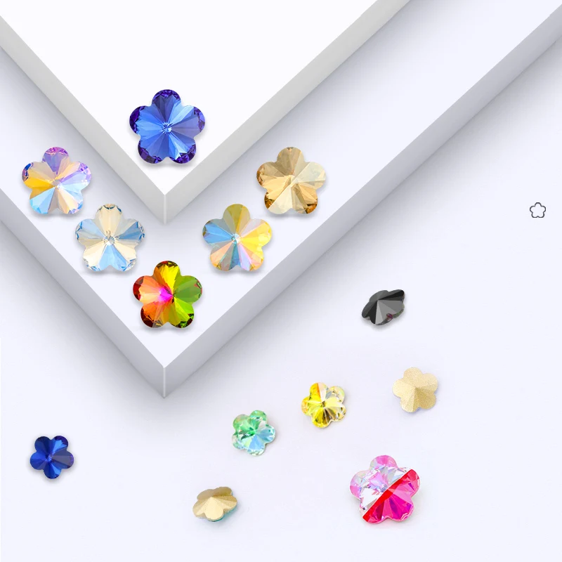 Стеклянные стразы K9 в форме цветка блестящие с острым вырезом на спине украшения