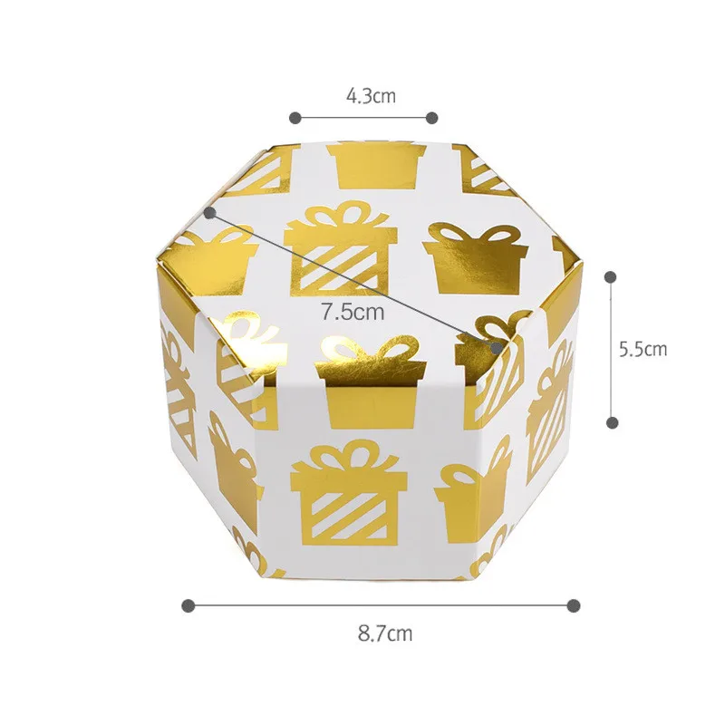 10 шт шестиугольная коробка конфет Рождественский свадебный подарок шоколадный