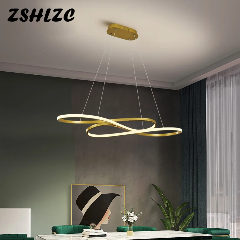 

Black&Gold Led Pendant Lamp Ceiling Chandeliers for Living Dining Room Bedroom Kitchen Home Decor Indoor Hanging Lighting Lustre
