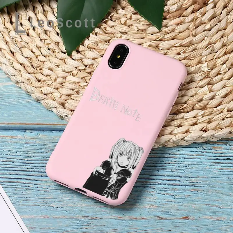 

Anime death note misa Ryuk apple Phone Case Candy Color for iPhone 11 12 mini pro XS MAX 8 7 6 6S Plus X 5S SE 2020 XR