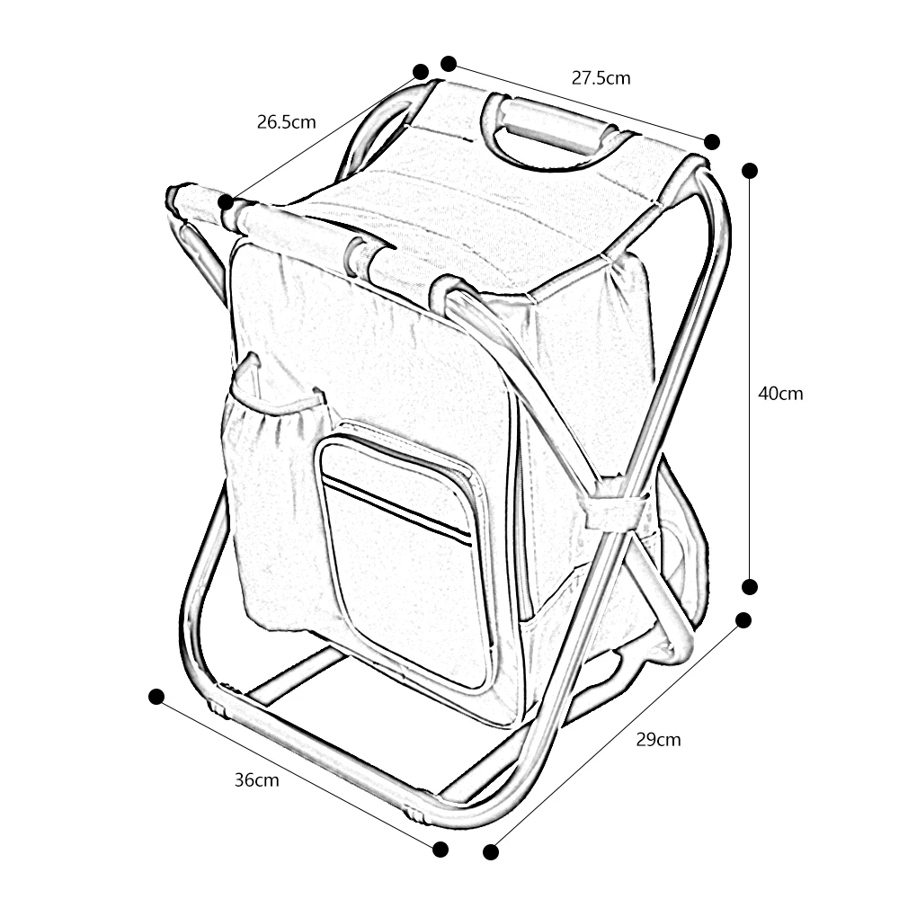 

2 In1 Folding Fishing Chair Bag Camping Fishing Chair Sturdy Comfortable Stool Portable Backpack Seat Bag Economy Fishing Chair