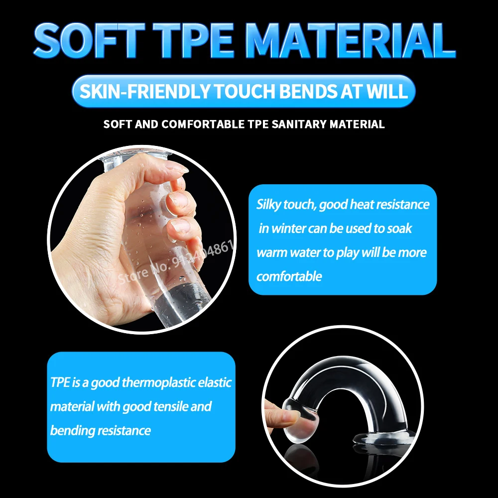 Реалистичный прозрачный фаллоимитатор для женщин маленький член с присоской