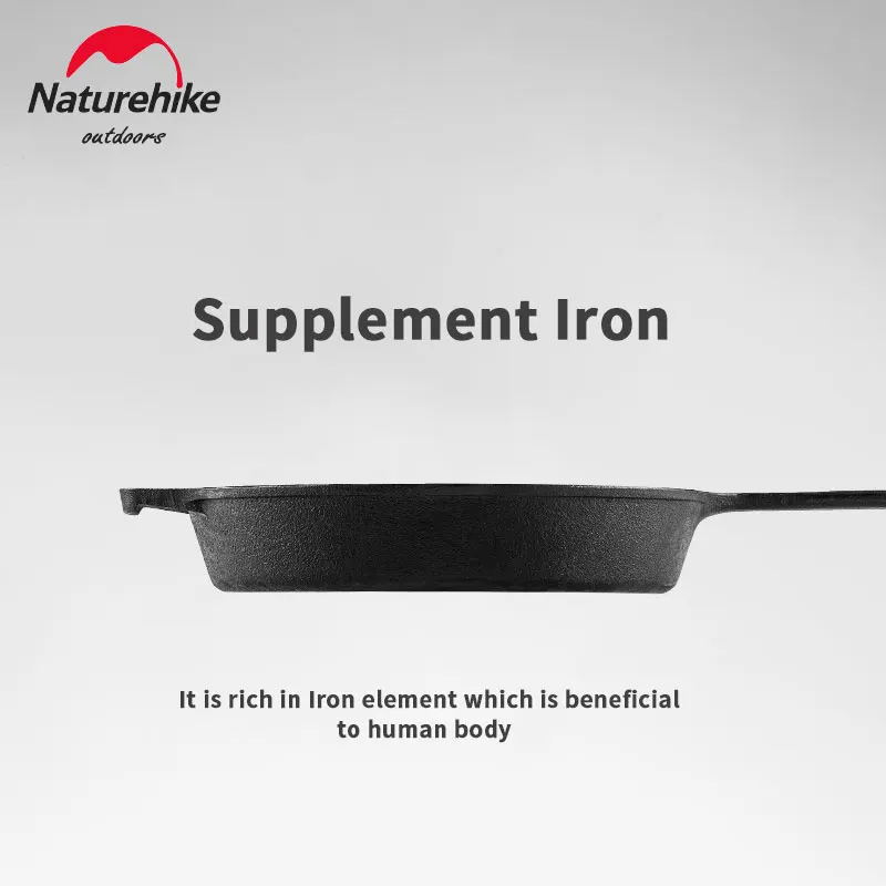 売る Naturehike調理器具フライパン25センチメートルキャンプポータブル3人フライパン屋外ピクニック多機能パン鋳鉄バーベキューシチュー調理