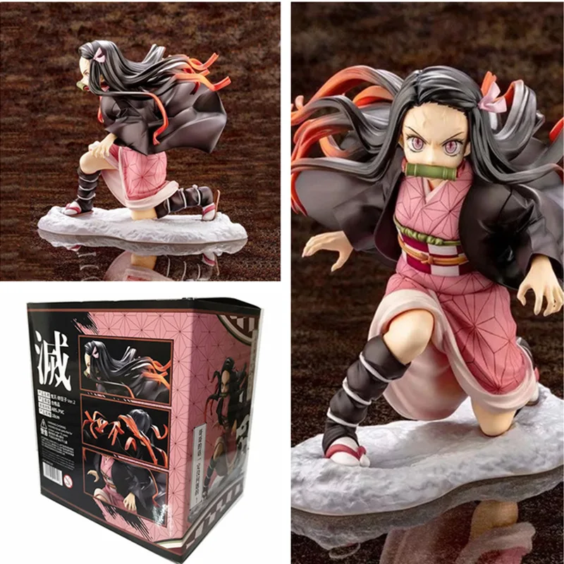 

15cm Anime Figurine Demon Slayer Kimetsu no Yaiba Kamado Nezuko Figure PVC Model toys Japan Comic character Change face Nezuko