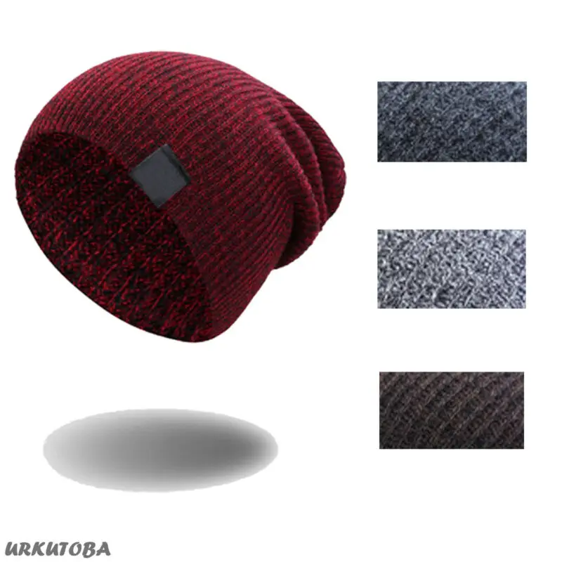 

Новинка 2019, Модная вязаная Лыжная хлопковая шапка унисекс с черепом, женский и мужской цельный браслет, простой зимний теплый