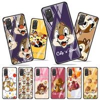 disney chip n dale cute for samsung galaxy s20 fe ultra note 20 s10 lite s9 s8 plus luxury tempered glass phone case cover