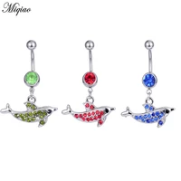 miqiao 1 pcs puncture hypoallergenic hot selling dolphin fashion jewelry belly button ring belly button nail