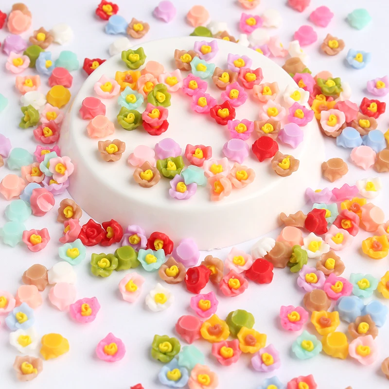 

30/100pcs Nail Art Resin Flower Decorated Frosted Matte Wearable 6mm Patch DIY Nail Art Jewelry Nail Art Decoration