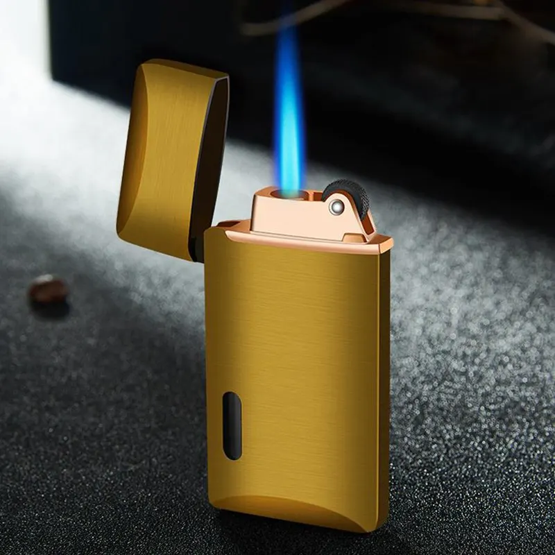 Креативная металлическая зажигалка с шлифовальным кругом ветрозащитная газовая