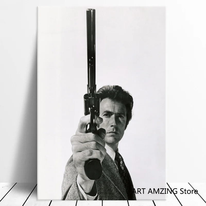 Картина по мотивам фильма грязный Гарри с пистолетом масляная живопись