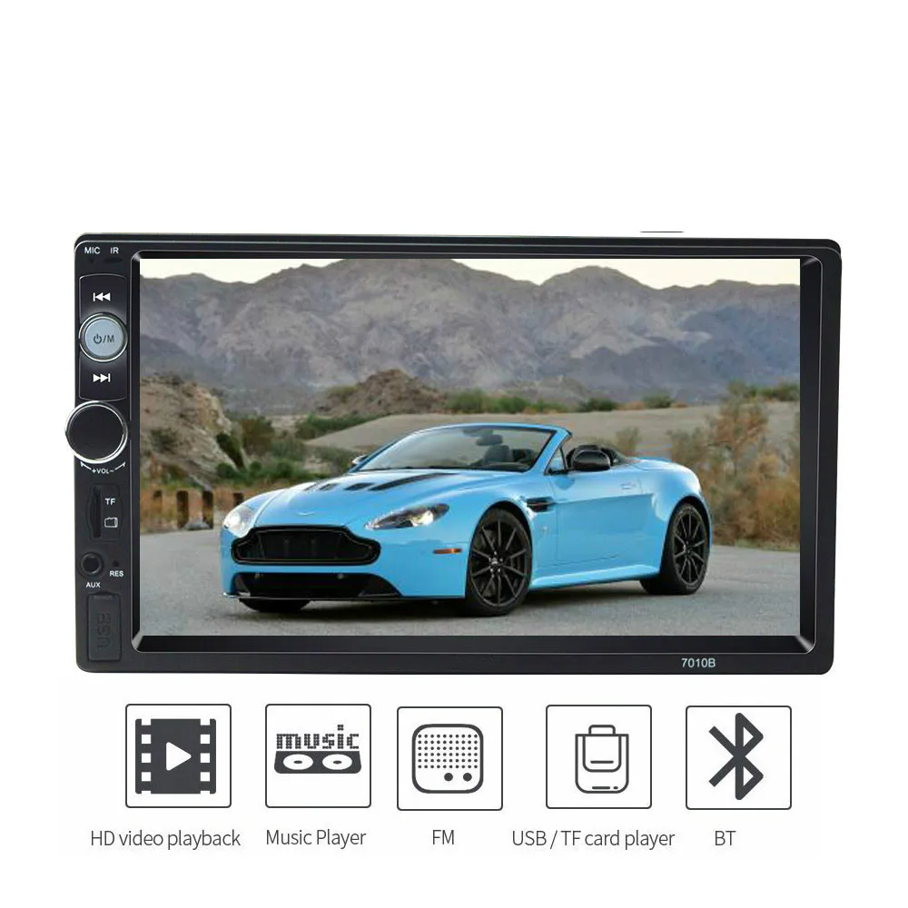 only mp5 Авторадио 2 Din автомагнитола Bluetooth HD " сенсорный экран Estereo Para Авто Центральный Multimidia MP5 плеер Coche 7010B рамка - Цвет: only mp5