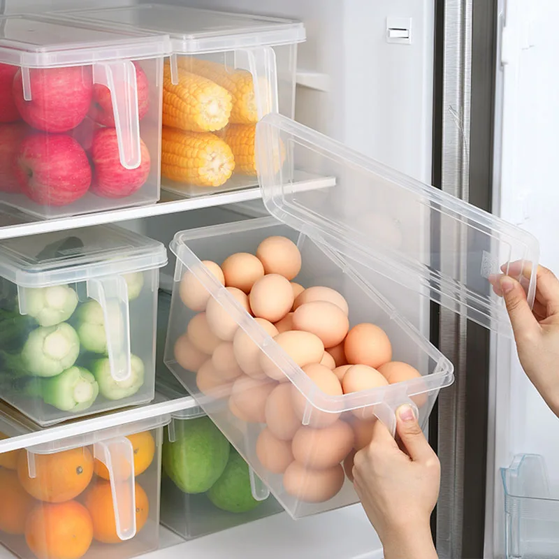 

Refrigerator Storage Box Plastic Box Kitchen Transparent Food Container Multigrain Bean Organization Sealed Home Storage Box