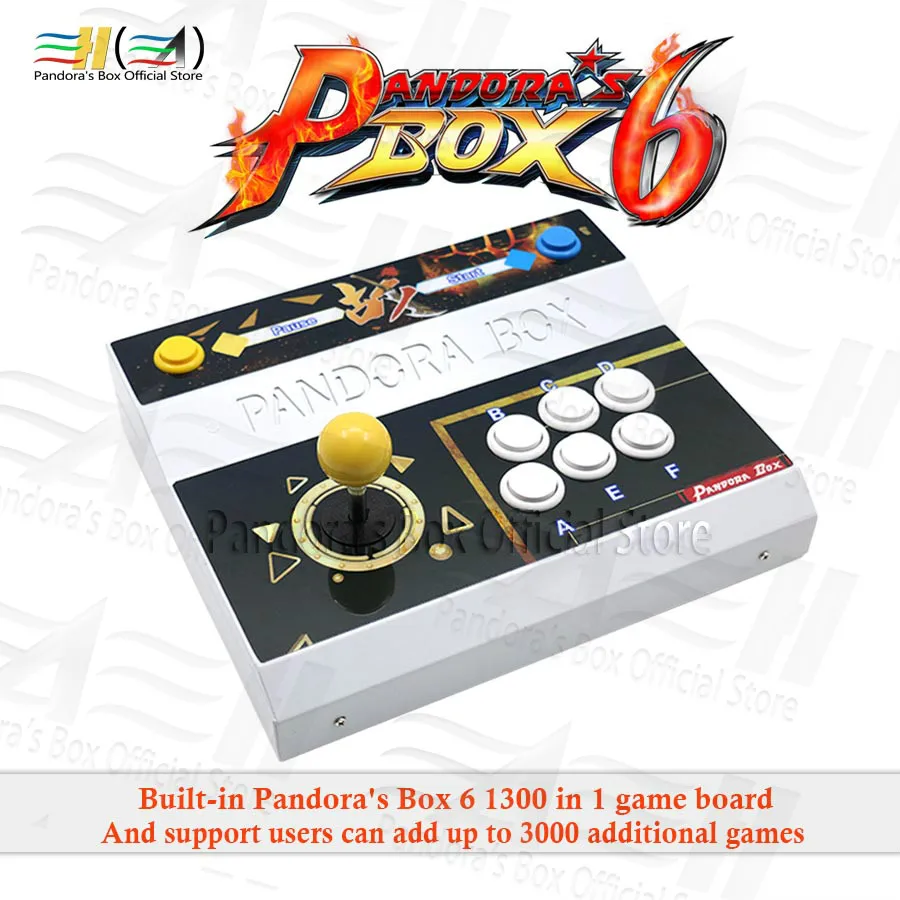 Pandora Box 6 1300 в 1 аркадная игра Одиночная консоль Ретро игровые Джойстики контроллер Поддержка FBA MAME PS1 игра 3D Mortal Kombat