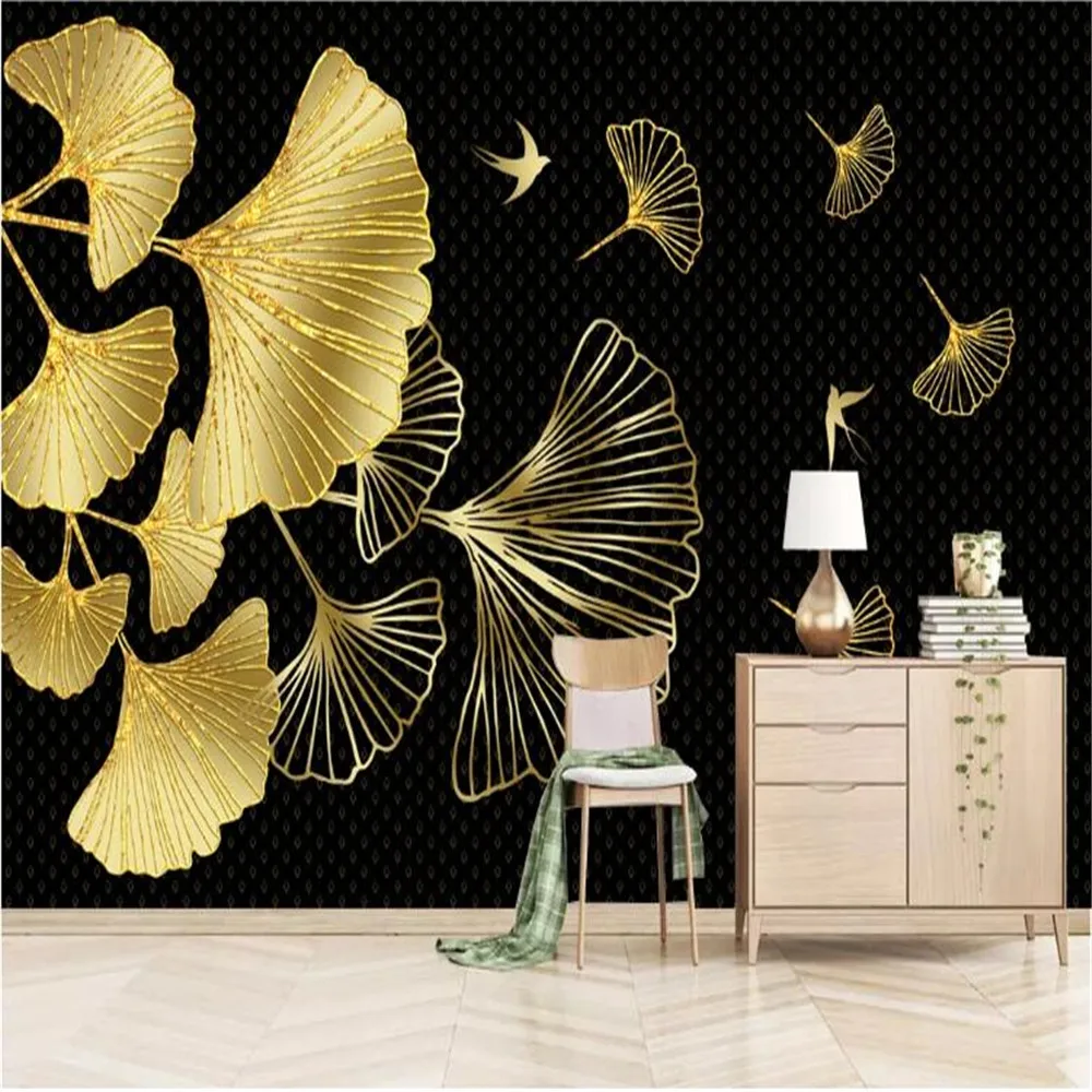 Milofi светильник роскошный высокого класса атмосферный золотой лист гинкго задний